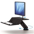 Fellowes 8081501 Lotus RT SitStand Workstation Single Arm Black