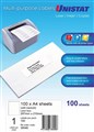 Unistat 38940 Laser Inkjet Copier Labels 297 x 210mm 1 Per Sheet Box 100