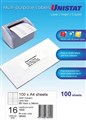 Unistat 38942 Laser Inkjet Copier Labels 99 x 34mm 16 Per Sheet with Margin Box 100