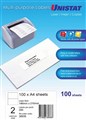 Unistat 38938 Laser Inkjet Copier Labels 148 x 210mm 2 Per Sheet Box 100