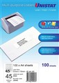 Unistat 38948 Labels Laser Inkjet Copier 51 x 15mm 45 Per Sheet Box 100