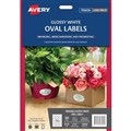 Avery 980000 L7102 Glossy Oval Labels Laser Inkjet 635 x 423mm 18 Per Sheet Pack 10