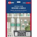 Avery 980022 L7114 Round Labels Laser 60mm Diameter 12 Per Sheet Crystal Clear Pack 10
