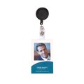 Rexel 9800002 ID Retractable Card Holder with Strap Black