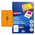 Avery 36103 L7165FO High Vis Shipping Labels Laser 991 x 677mm 8 Per Sheet Fluoro Orange Pack 25