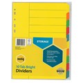 Marbig 37200F Dividers 10 Tab A4 Manilla Brights