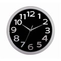 Carven CL330FBLSL 30cm Round Wall Clock Black Silver