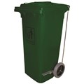 Cleanlink Bin Plastic 12064 120L Pedal Lid Heavy Duty Green Each