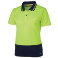 TSCO HiVis 3897YN14 Ladies Two Tone Polo Shirt Short Sleeve Yellow Size 14