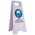 Cleanlink 12165 Safety Sign Head Protection Must Be Worn White