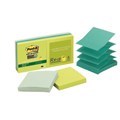 Post It Notes R330 6SST Pop Up 76 x 76mm Super Sticky Recycled Bora Bora Assorted Pack 6