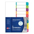 Avery 922004 Customisable Table of Contents Dividers 110 Tab A4 LandscapePortrait Brights