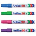 Artline 90 Permanent Marker Chisel 25mm Assorted Brights Box 12