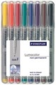 Staedtler 316 WP8 Lumocolor NonPermanent Pen Fine Assorted Wallet 8