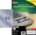 Avery 959200 L6008 Heavy Duty Labels Laser 254 x 10mm 189 Per Sheet Silver Pack 20