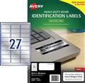 Avery 959202 L6011 Heavy Duty Labels Laser 635 x 296mm 27 Per sheet Silver Pack 20