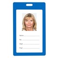 Rexel 9901001 ID Coloured Plastic Card Holder Portrait Blue Pack 6