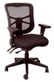 Dam Mesh Back 3 Lever Chair with Seat Slider Ratchet Back in Black Fabric  Black Base with Arms