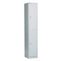 GO Locker Two Door 1830H x 305W x 455D mm Silver Grey