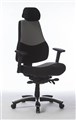 Ranger 247 Chair High Back  Headrest with Arms  Seat Slider Black Grey Fabric
