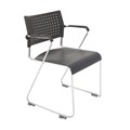 Chair Wimbledon Stackable Sleigh Base with Arms Black