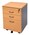 Pedestal Mobile 3 Drawer 1 x File  2 x Box Drawers Lockable Beech  Ironstone